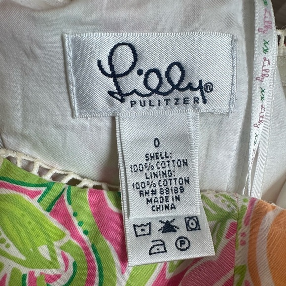 Lilly Pulitzer Lemon Green Pink Crochet Strapless dress Cocktail Party - Picture 7 of 12